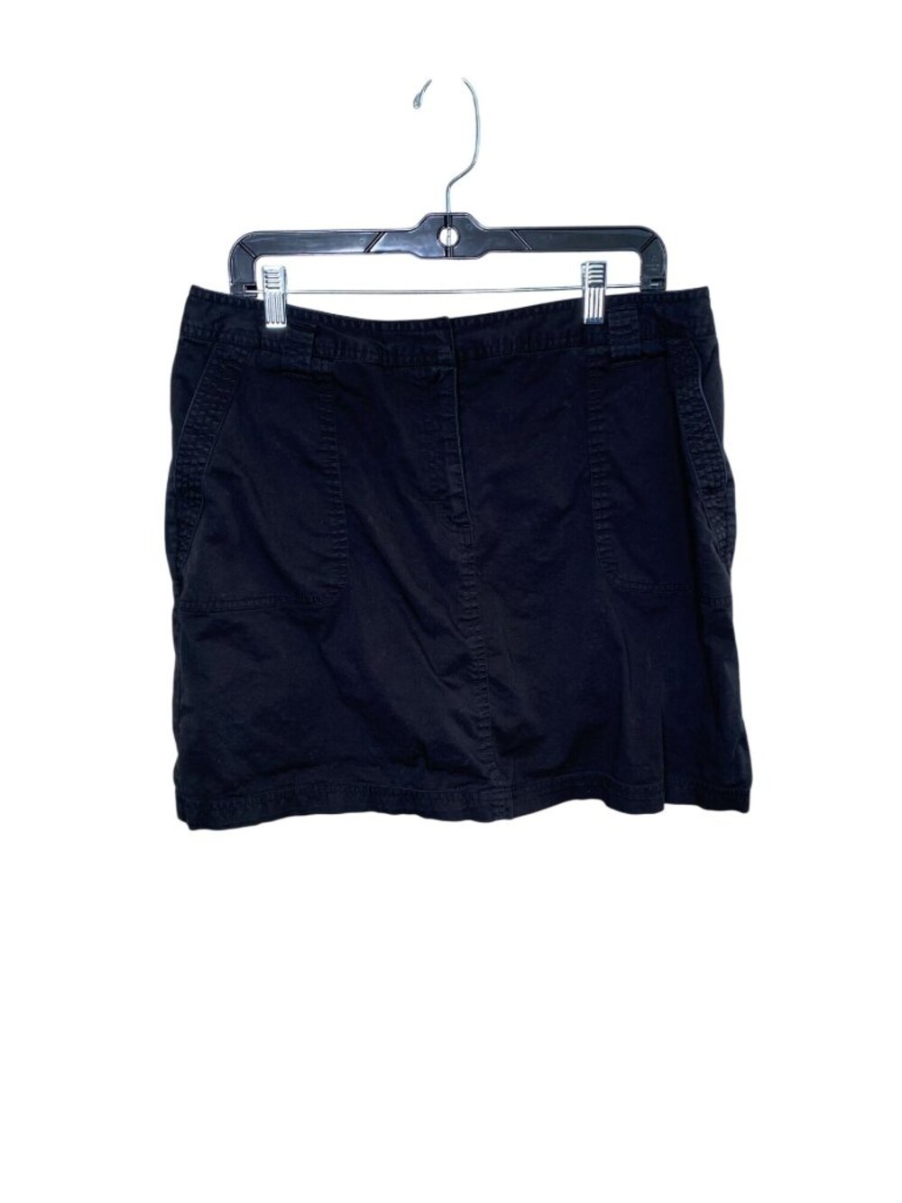 Josephine Chaus Rich Black Womens Stretch Cotton Blend Skirt Size 14 Mini